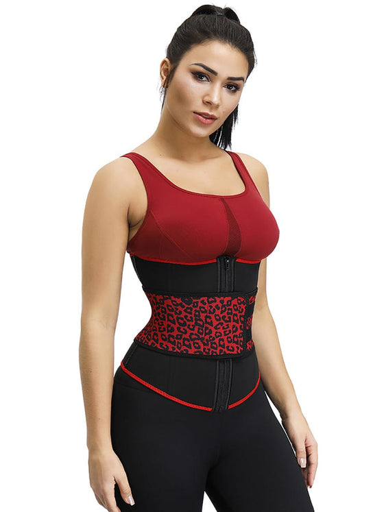 Wholesale Slimming Essentials Leopard Print Design 7 Steel Bone Neoprene Waist Cincher Fitting Waist Trainer