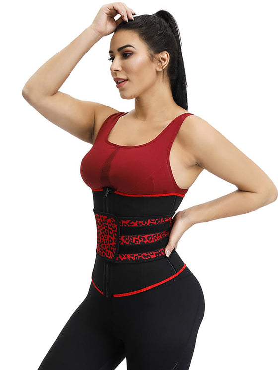 Wholesale Slimming Essentials Leopard Print Design 7 Steel Bone Neoprene Waist Cincher Fitting Waist Trainer