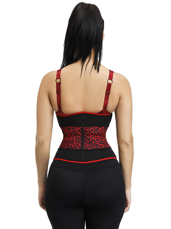 Wholesale Slimming Essentials Leopard Print Design 7 Steel Bone Neoprene Waist Cincher Fitting Waist Trainer