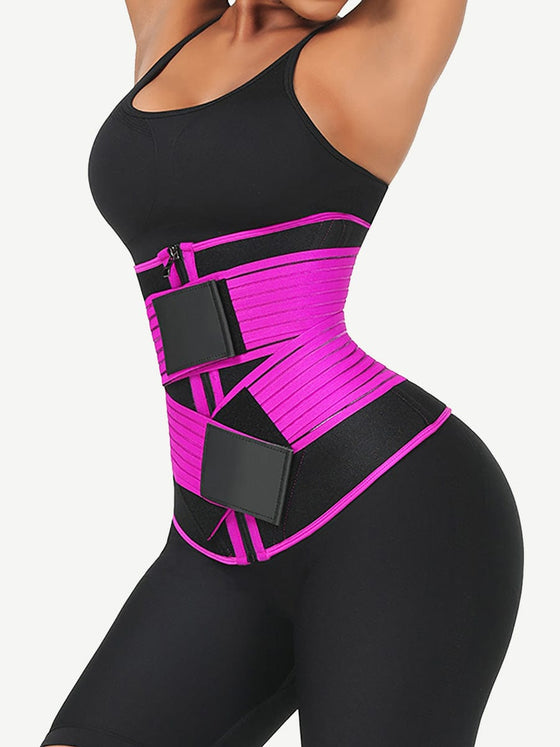 Wholesale Neoprene Fat Burning Breathable Long Waist Trainer Double Elastic Waistbands Waist Trainer