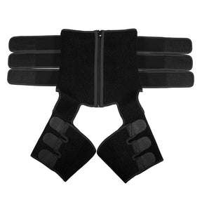 Wholesale Black Tummy And Thigh Shaper Neoprene 3 Belts Abdominal Control