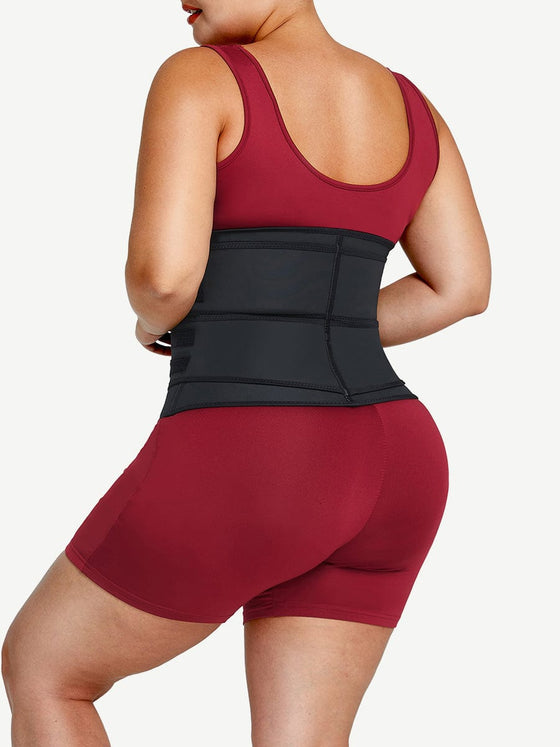 Wholesale Plus Size Black Latex Waist Cincher with Zipper and Adjustable Belt