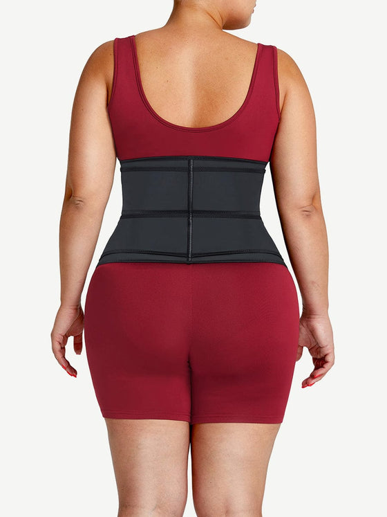 Wholesale Plus Size Black Latex Waist Cincher with Zipper and Adjustable Belt
