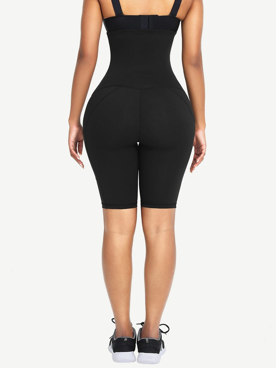 Wholesale Black Knee Length Tummy Control Waist Trainer Shorts Custom
