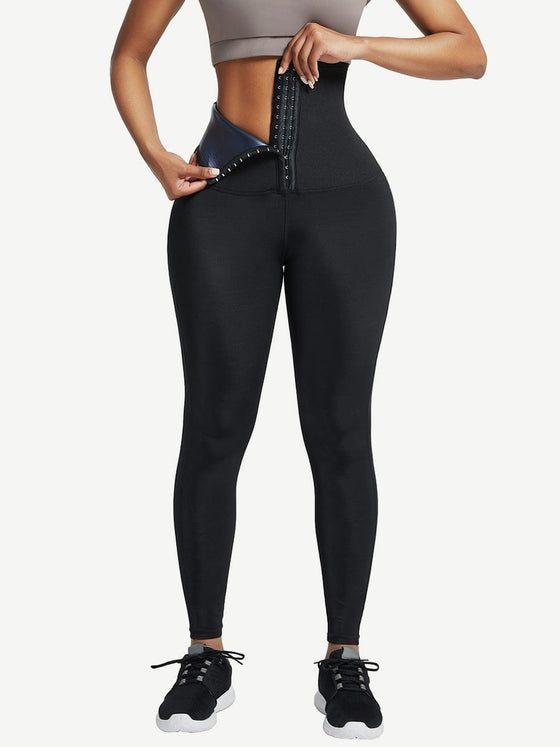 Wholesale Dark Blue Neoprene Leggings Shaper 3 Rows Hooks High Rise
